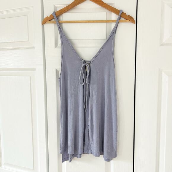 Free People We The Free Scarlett Lavender Tie Front Tank Top Size M EUC - Picture 2 of 5